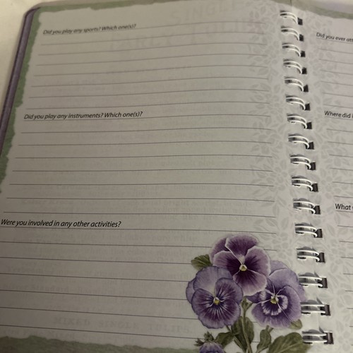 Lang Companies Memory Journal For Life’s Memories Purple With Pansies Design - Picture 7 of 11