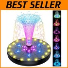 Vibrant Solar Fountain with 60 LED Lights & 7 Nozzles for Enchanting Gardens
