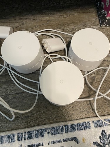 Google Mesh Wifi AC-1304 3-Pack Mesh System | Dual-Band | Includes Power Cables