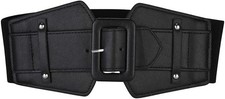 CHIC DIARY Waist Belt Women's Thick Stretchy Retro Chunky One Size, Black