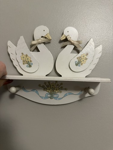 "Estante cisne floral pequeño vintage con clavijas 7""" - Imagen 2 de 9