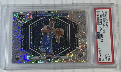2022 Panini Mosaic CHET HOLMGREN RC Variation Fast Break #236 Rookie PSA 9 - Picture 2 of 4