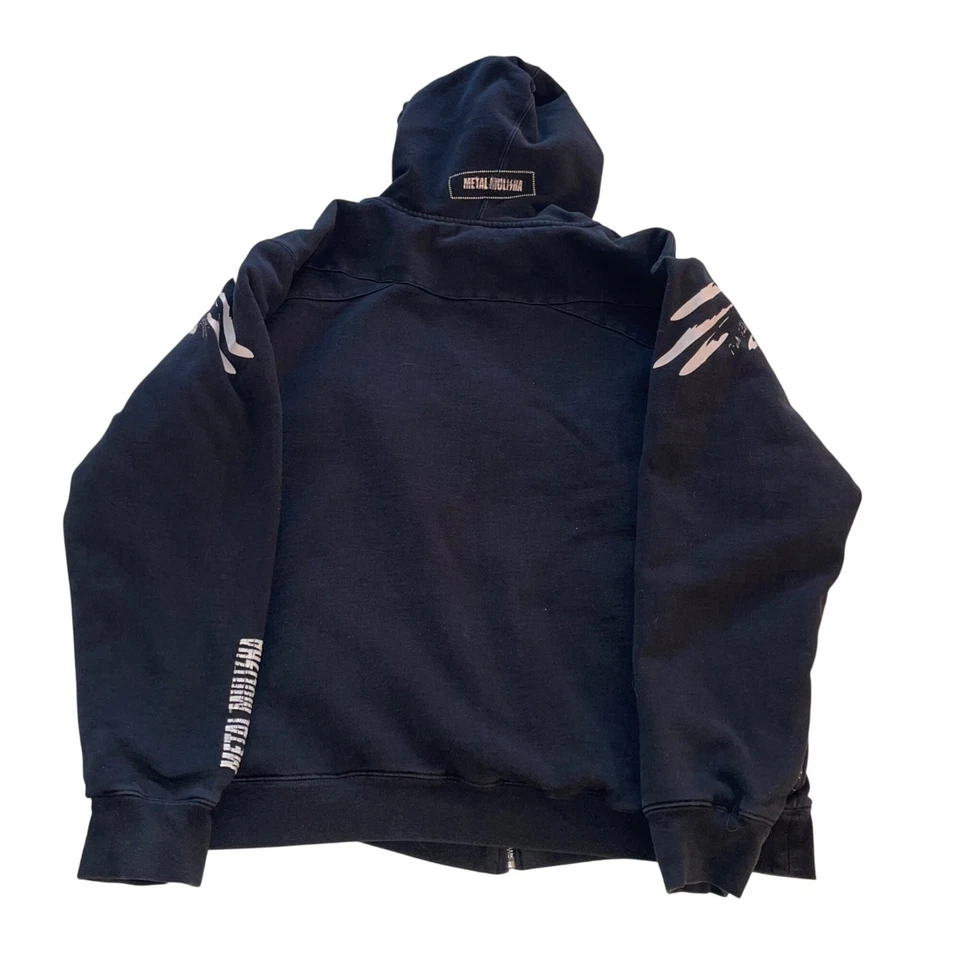 Chaqueta Metal Mulisha Vintage Para Hombre Talla Grande Negra Pintura Guerra Reversible Rara Foto 2 de 4