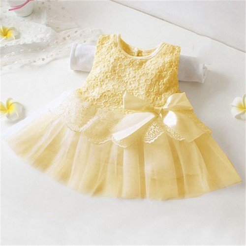 Flower Girls Bridesmaid Dress Baby Kids Party Lace Bow Wedding Dresses Princess - Picture 6 of 21