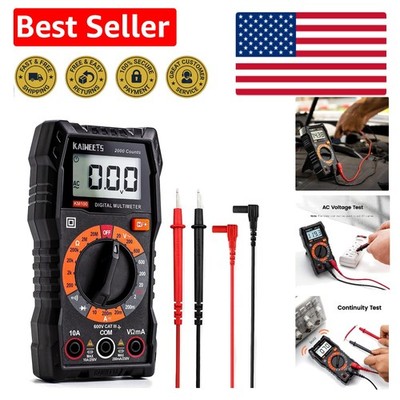 Compact Digital Multimeter - Safe AC/DC Voltage Tester with Anti-Burn Protection