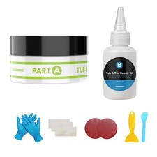 Tub and Tile Repair Kit White Tile Shower Repair Kit for Fiberglass Porcelain...