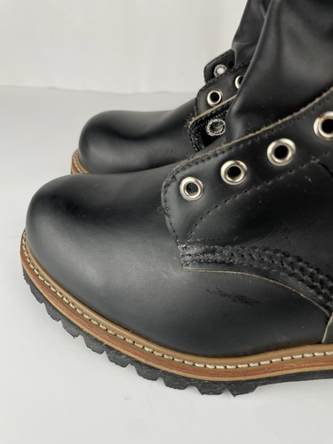 Red Wing 699 Vibram Holzfällerstiefel Vintage Größe 9,5 D schwarz Leder USA - Bild 4 von 17