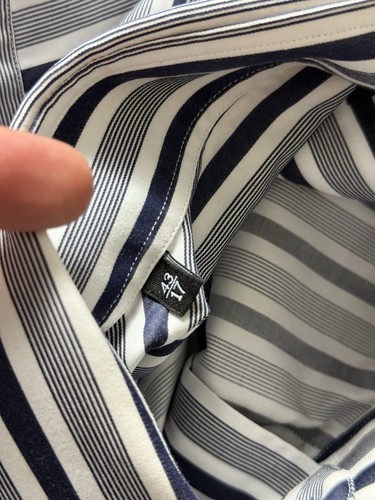 Mens Gucci Striped Formal Shirt Size 17 / 43 Blue & White Double Button Cuffs - Picture 7 of 8