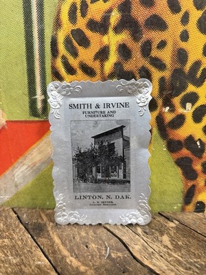 VINTAGE C. 1920 SMITH & IRVINE UNDERTAKING TIP TRAY SIGN EMBALMER NORTH DAKOTA