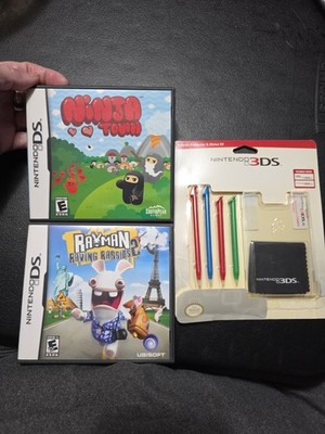 Lot Of 2 Nintendo DS Ninja Town & Rayman Raving Rabbids 2 Games And Nintendo 3DS