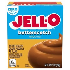 Jell-O Instant Pudding  Pie Filling Mix, Butterscotch Flavored, Zero Sugar,...