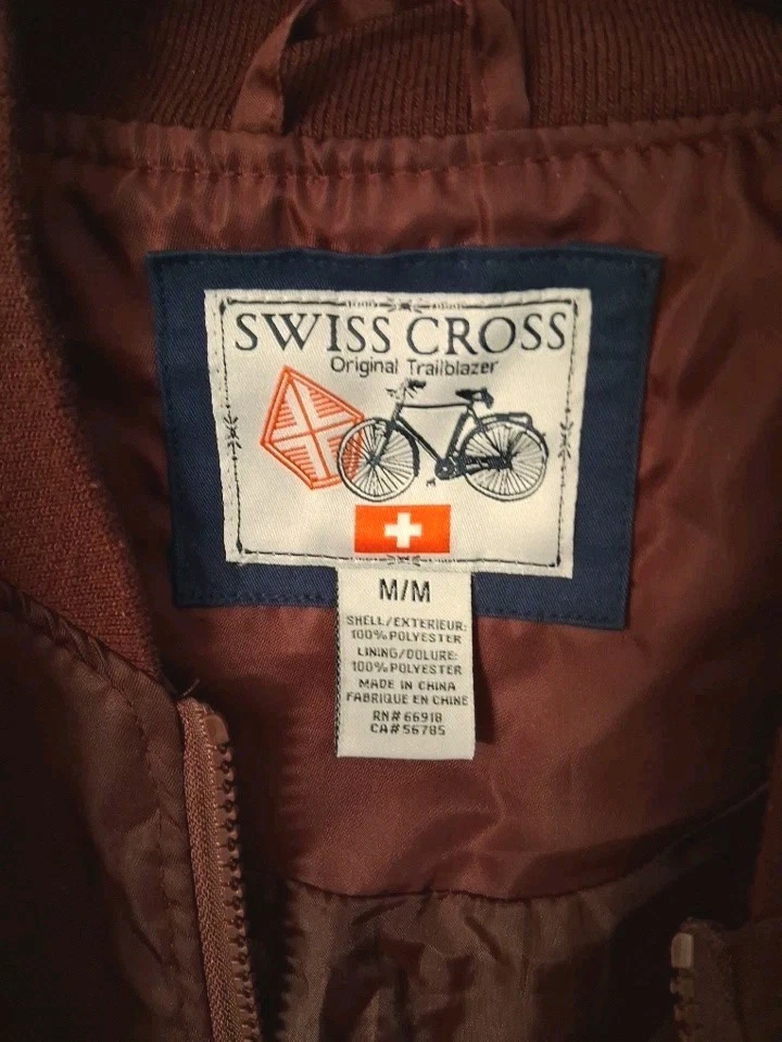 Swiss Cross Bomber Jacket Mens Medium Military Armed Services Patches Sheriff - Image 3 of 4