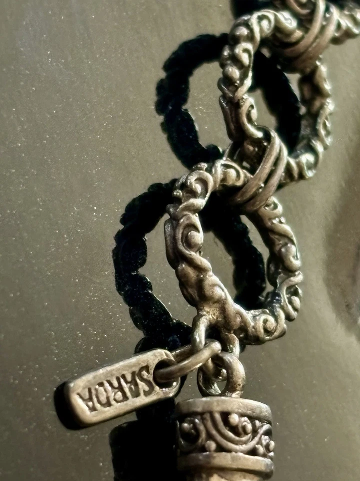 Juego de pulsera y colgante Sarda de plata de ley .925 topacio azul y cuartos druzy azules Foto 4 de 4