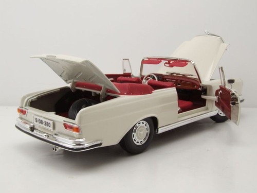Mercedes 280 SE Cabrio (W111) 1966 crema modellino auto 1:18 Maisto - Foto 5 di 9