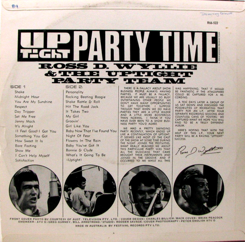 ROSS D. WYLLIE & THE UPTIGHT PARTY TEAM Up Tight Party Time   - LP   SirH70 - Imagen 2 de 3