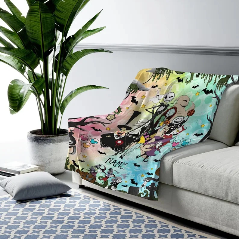 Disney Nightmare Before Christmas Jack Sally & Friends Customize Fleece Blanket