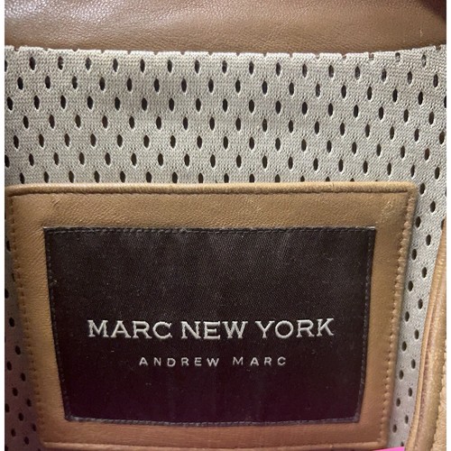 Chaqueta De Colección Andrew Marc New York Motocicleta Cuero Suave Marrón Para Hombre Talla L - Imagen 4 de 17
