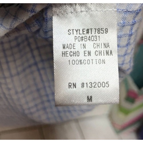 Off Shoulder Dress Blue White Checkered Fringed Geometric Medium - Picture 7 of 13