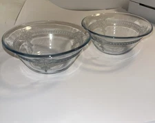 2 Vintage Fire King Oven Glass Blue Sapphire Custard Fruit Cups