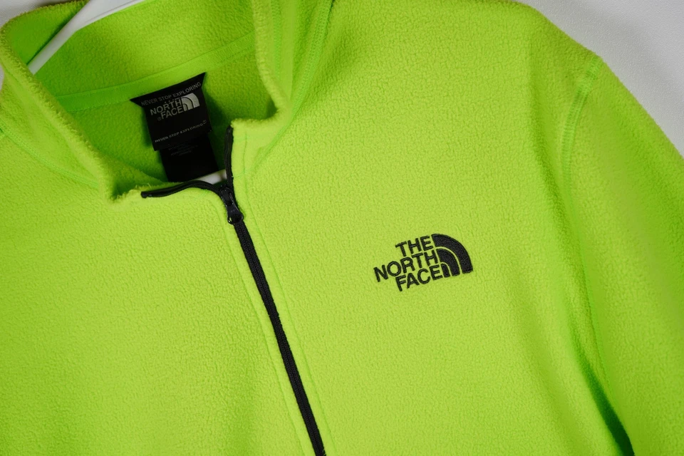 Pullover polar verde neón 1/4 cremallera The North Face para hombre L Foto 2 de 4