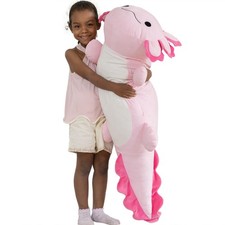 47" Giant Axolotl Stuffed Animal,Ultra Soft Salamander Kids Body Pillow Plush...