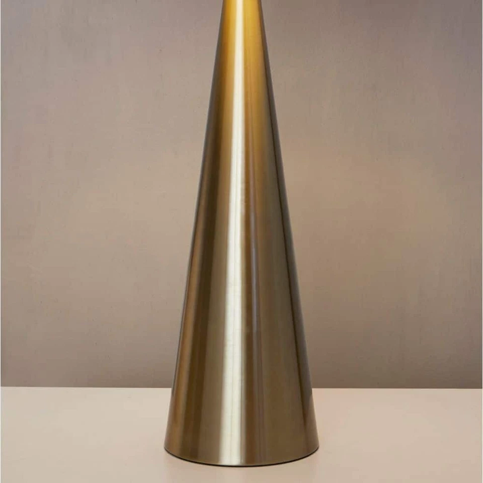 Lumisource Cone 29.75 in. Gold Metal and White Linen Shade Table Lamp (Set of 2) - Image 4 of 4