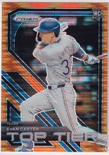 2024 PRIZMS ORANGE PULSAR /399 RC EVAN CARTER TEXAS RANGERS RARE ROOKIE d-3