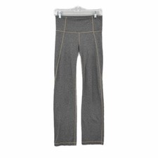 Athleta S Straight Up Heather Gray Contrast Stitch Athletic Workout Yoga Pants
