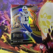 2023 Panini Select - Club Level Josh Allen #252 Red & Yellow Prizm Die-Cut
