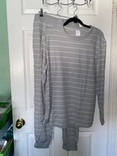 Ladies STARS ABOVE 2 CT PJ Thermal Set GRAY Size L NEW X 9.5