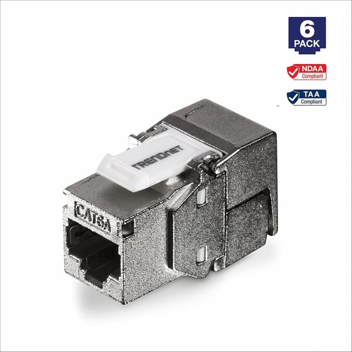 TRENDnet Shielded Cat6A RJ45 Keystone Jack 6-Pack Bundle, Use with The Silver - Picture 9 of 12