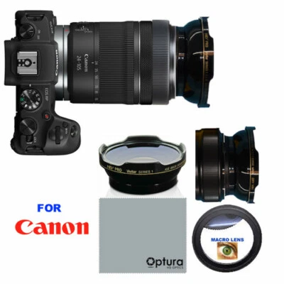 VIVITAR FOR CANON EF 100-400MM F/4.5-5.6L IS II US HD3 WIDE FISHEYE LENS + MACRO LENS FOR EOS RP DSLR WITH 24-105mm f/4-7.1 Lens