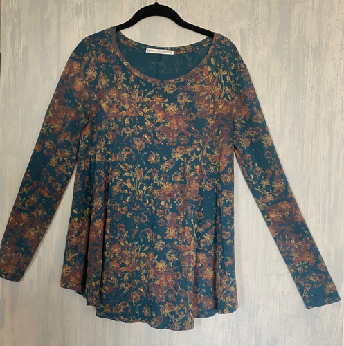 Top Boho Relajado Prado Crepúsculo Multi Floral Verde CONEXIÓN PERUANA XS S M - Imagen 6 de 10