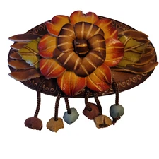 Leather Barrette Hair Clip & Wood Stick Ponytail Holder Flower Woodstick Pony