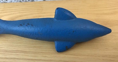 Vintage 7.5” Cast Iron Dolphin Bottle Opener - Foto 6 di 10
