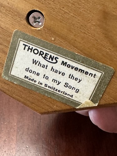 THORENS ANRI SWISS WOOD ROTATING MUSIC BOX "What Have They Done To My Song" - Picture 8 of 11