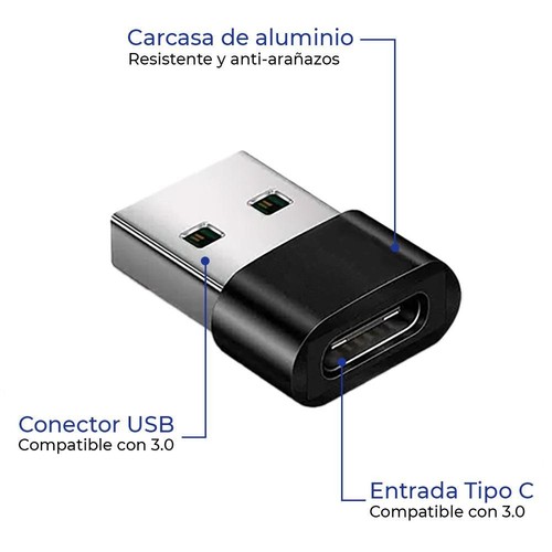 Adaptador de Cable OTG Elige modelo Usb 3,0 A Usb 3,1 tipo C Adaptador 8 pines a - Imagen 4 de 18
