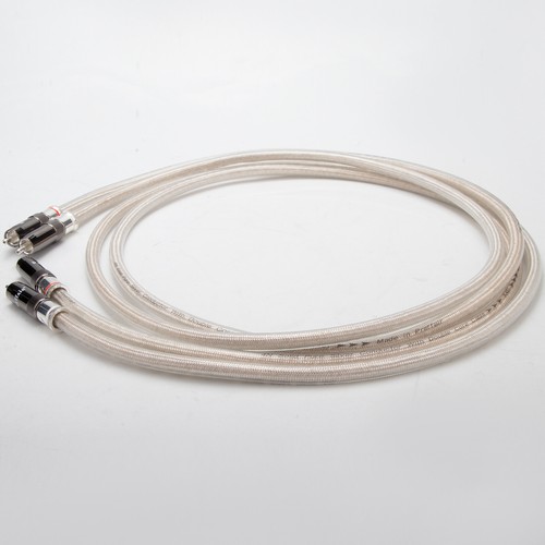 Pair Pure Silver RCA Cable Audio HiFi Cable with Silver Plated Brass RCA Plug - Picture 10 of 15