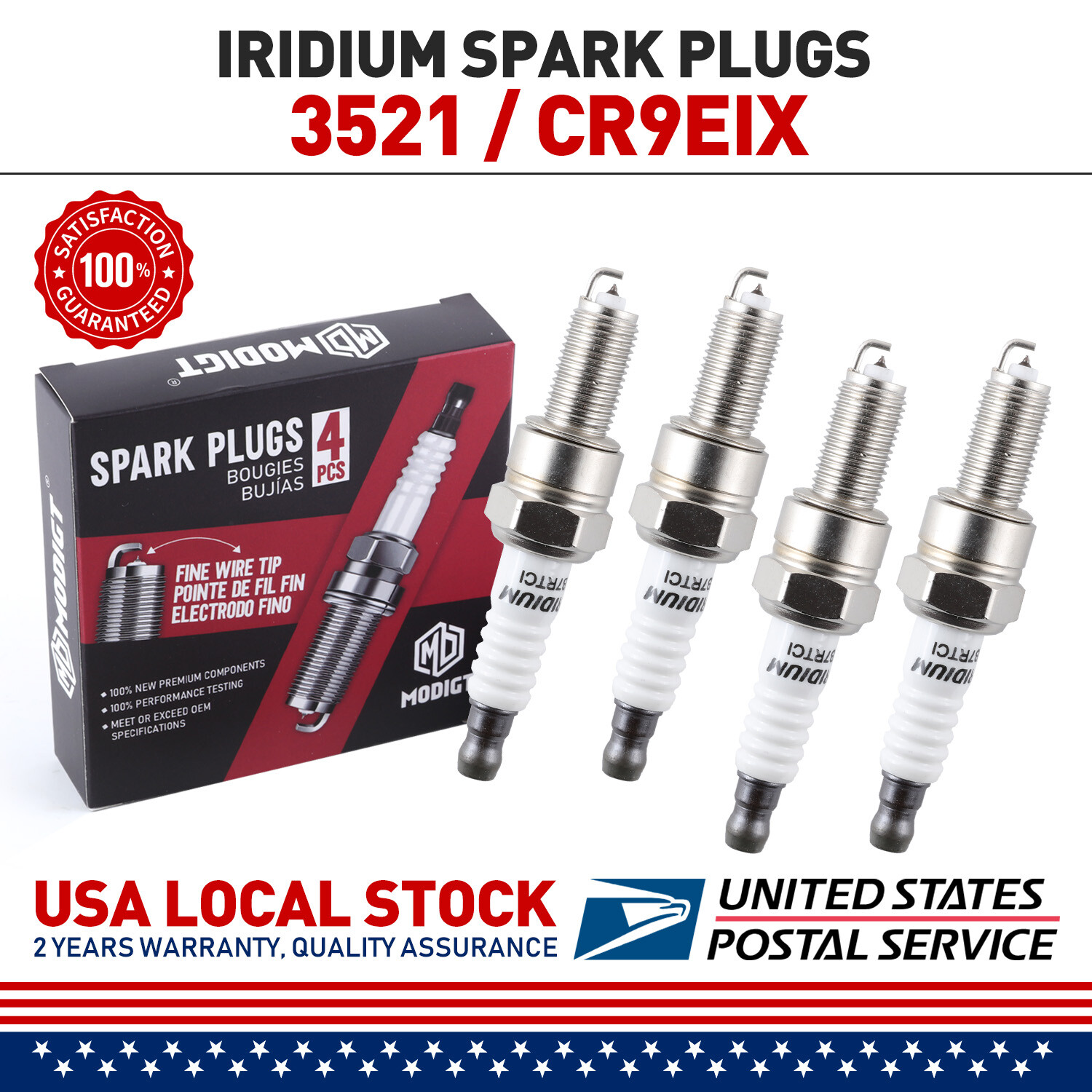 4pcs Iridium Spark Plugs For Honda CBR600RR CBR1000RR CB1000R 31912-MFL-003