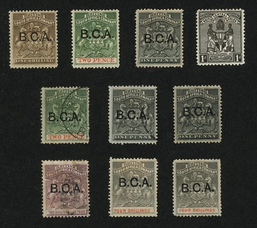 Rhodesia British South Africa Stamps 1891-92 B.C.A Classic Arms Lot To 4/-x2 M/U