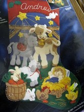 Christmas Bucilla Felt Applique Stocking Kit,AWAY IN A MANGER,Baby Jesus,83689