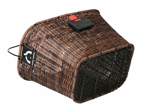 Vorderrad-Fahrradkorb Kunststoff-Rattan Geflecht Korb Braun Vorne abnehmbar - Bild 5 von 6