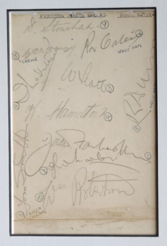 PRESTON NORTH END 1944 SET OF SIGNATURES X 11 PENCIL MOUNTED PICTURE 10"x 8"* - Picture 2 of 20
