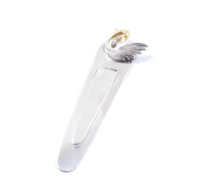 Schwan Geldklammer 925 Sterling Silber Gold Detail 1991 gepunzt 7,1 g