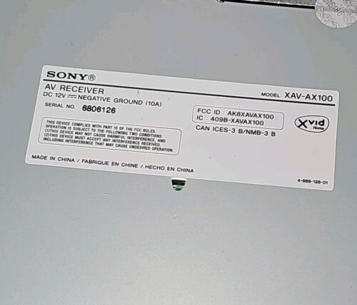 Sony XAV-AX100 Apple Android Bluetooth Multimedia Player XM USB AUX 6.2" **READ* - Picture 5 of 5