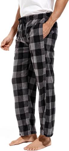 1Pack or 3Pack Mens PJ Pajama Pants Bottoms Fleece Lounge Pants Sleepwear Plaid