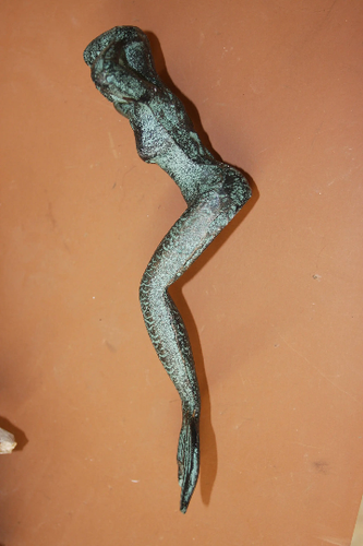 Antik Stil Meerjungfrau Sirene Figur Bücherregal Dekor - massiv Gusseisen N-51 bl - Bild 7 von 7