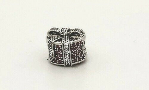 Echt Pandora Silber 925 #792006CZR Schimmerndes Geschenk Rot Slide Bead Charm NEU - Bild 3 von 6