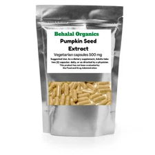 Pumpkin Seed Extract 500mg 100cts vegan capsules - Behalal Organics