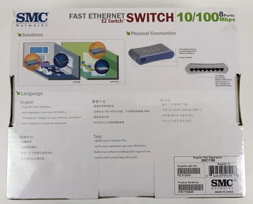SMC EZ Switch Fast Ethernet Switch 8 Ports 10/100Mbps - Picture 2 of 6